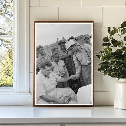 Cotton Pickers Receiving Wages Arkansas September 1938 - Available at KNOWOL