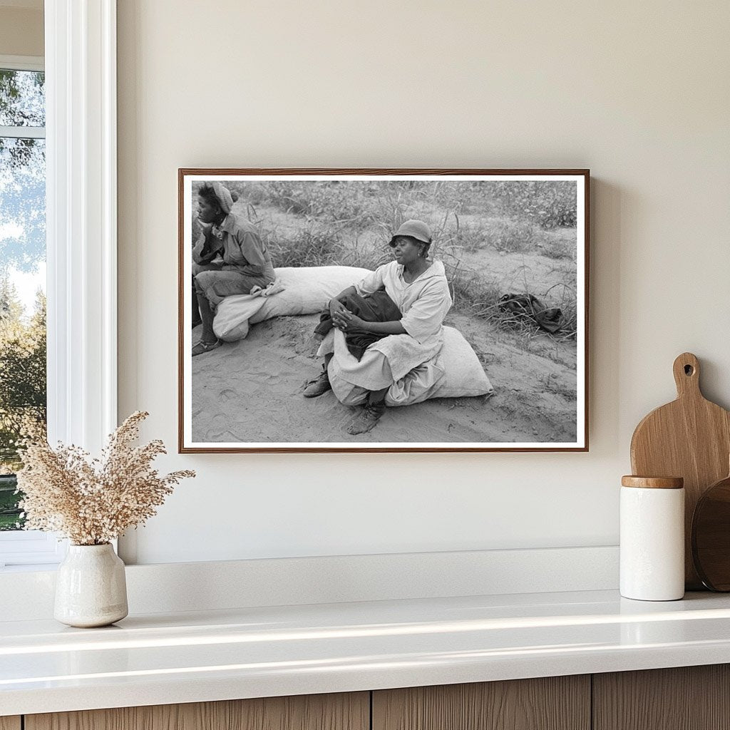 Cotton Pickers Resting at Lake Dick Project 1938 - Available at KNOWOL