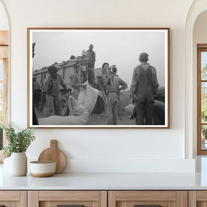 Cotton Pickers Waiting for Payment Lake Dick Arkansas 1938 - Available at KNOWOL