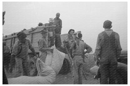 Cotton Pickers Waiting for Payment Lake Dick Arkansas 1938 - Available at KNOWOL