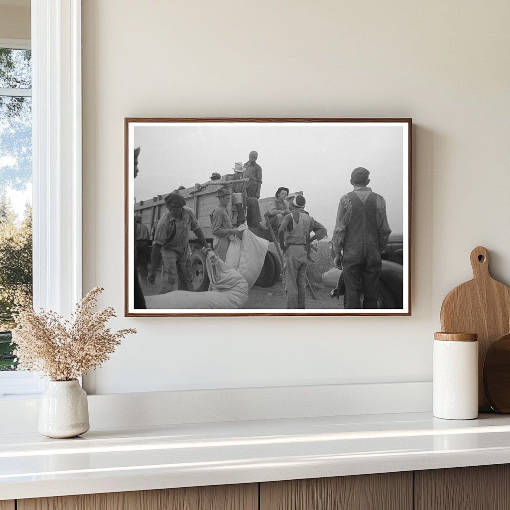 Cotton Pickers Waiting for Payment Lake Dick Arkansas 1938 - Available at KNOWOL