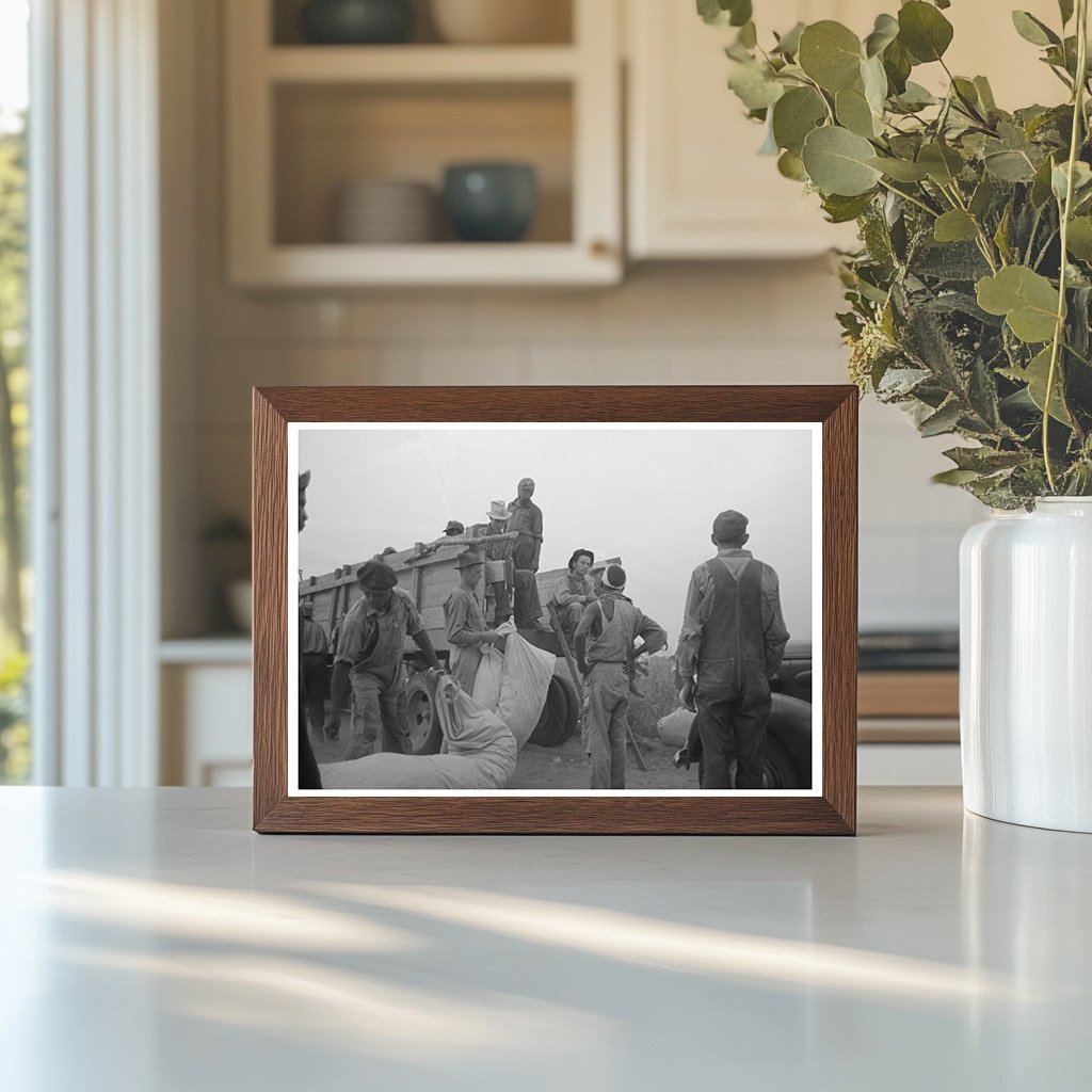 Cotton Pickers Waiting for Payment Lake Dick Arkansas 1938 - Available at KNOWOL