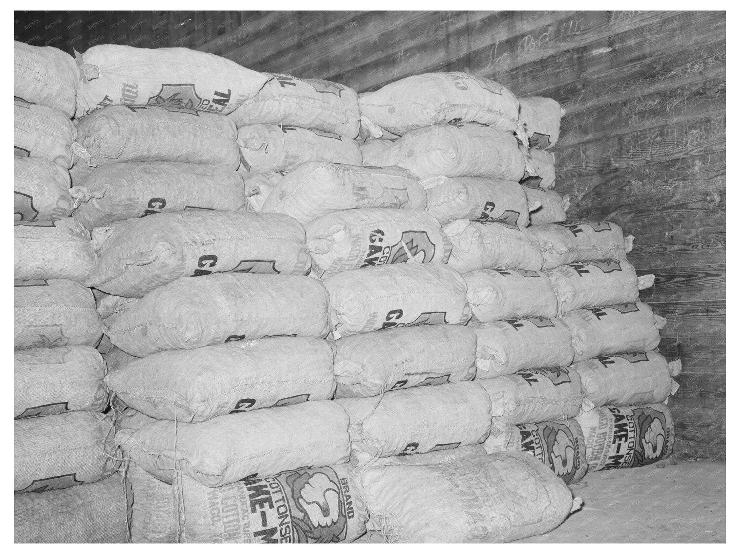 Cotton Seed Meal Storage McLennan County Texas 1939 - Available at KNOWOL