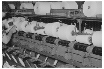 Cotton Thread Winding at Laurel Mills Mississippi 1939 - Available at KNOWOL