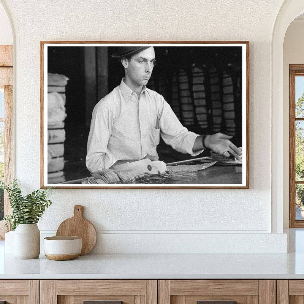 Cotton Weighing Checker at Houston Facility 1939 - Available at KNOWOL