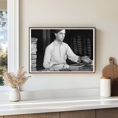 Cotton Weighing Checker at Houston Facility 1939 - Available at KNOWOL