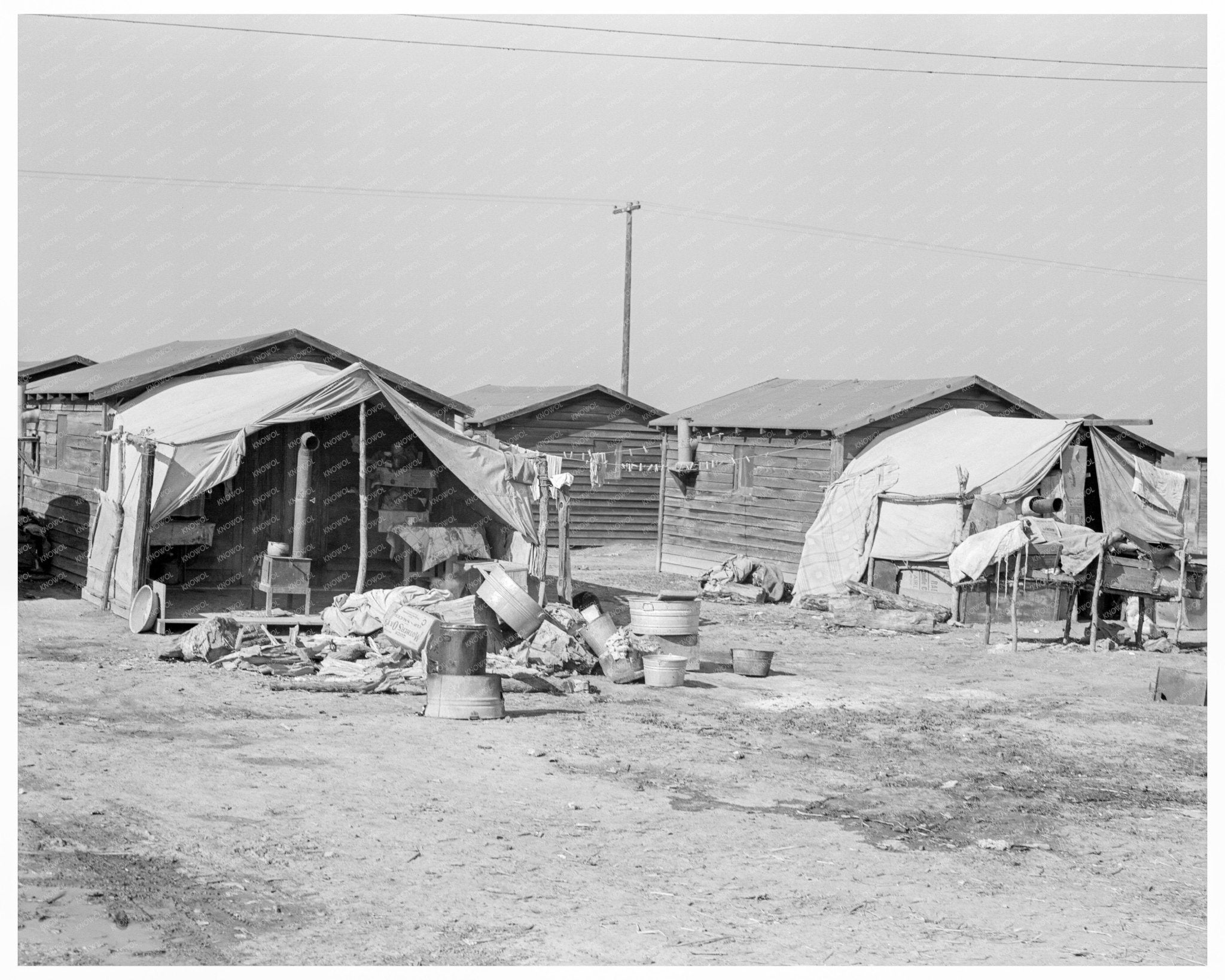 Cotton Workers Housing Corcoran California 1936 - Available at KNOWOL