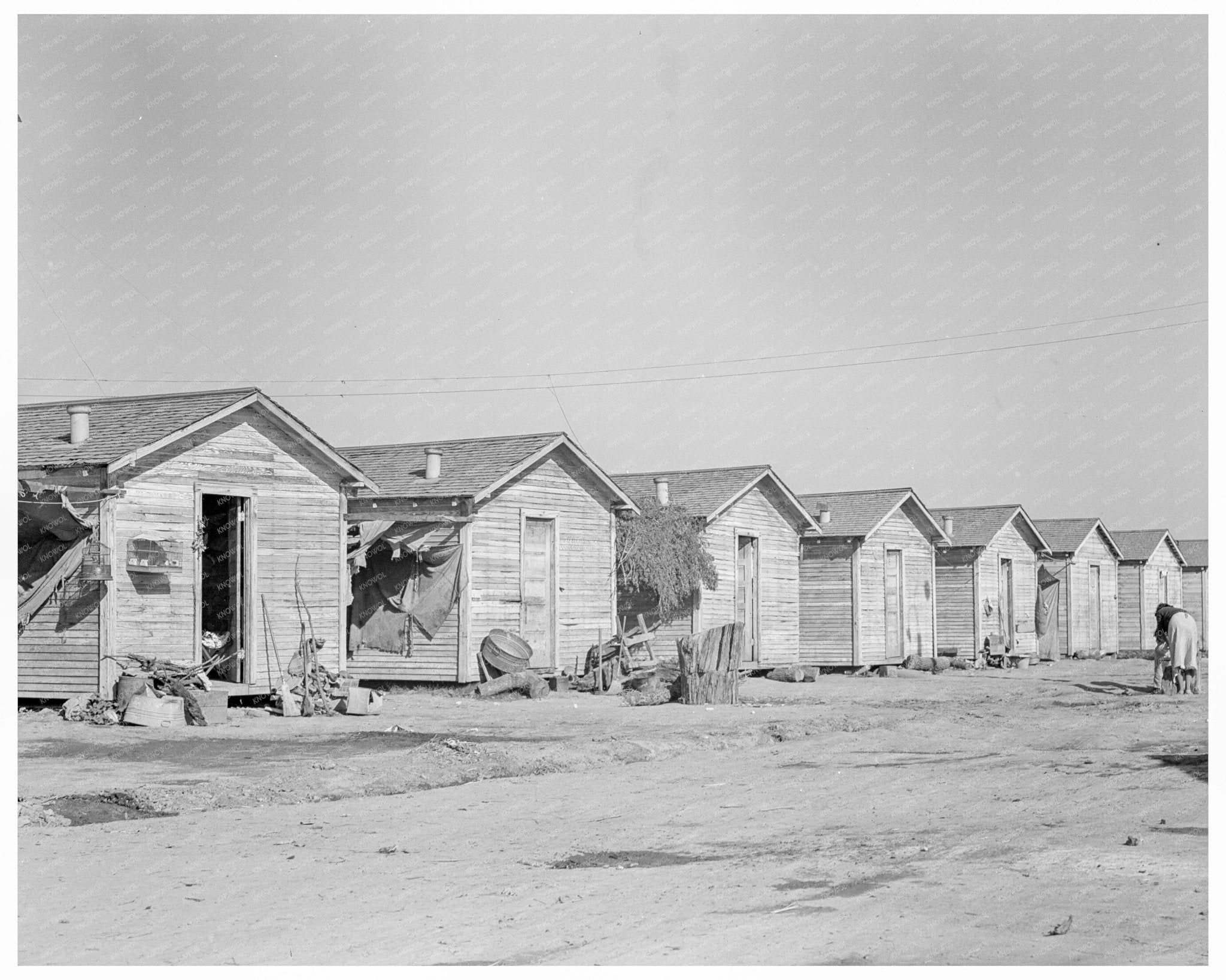 Cotton Workers Housing in Corcoran California 1936 - Available at KNOWOL