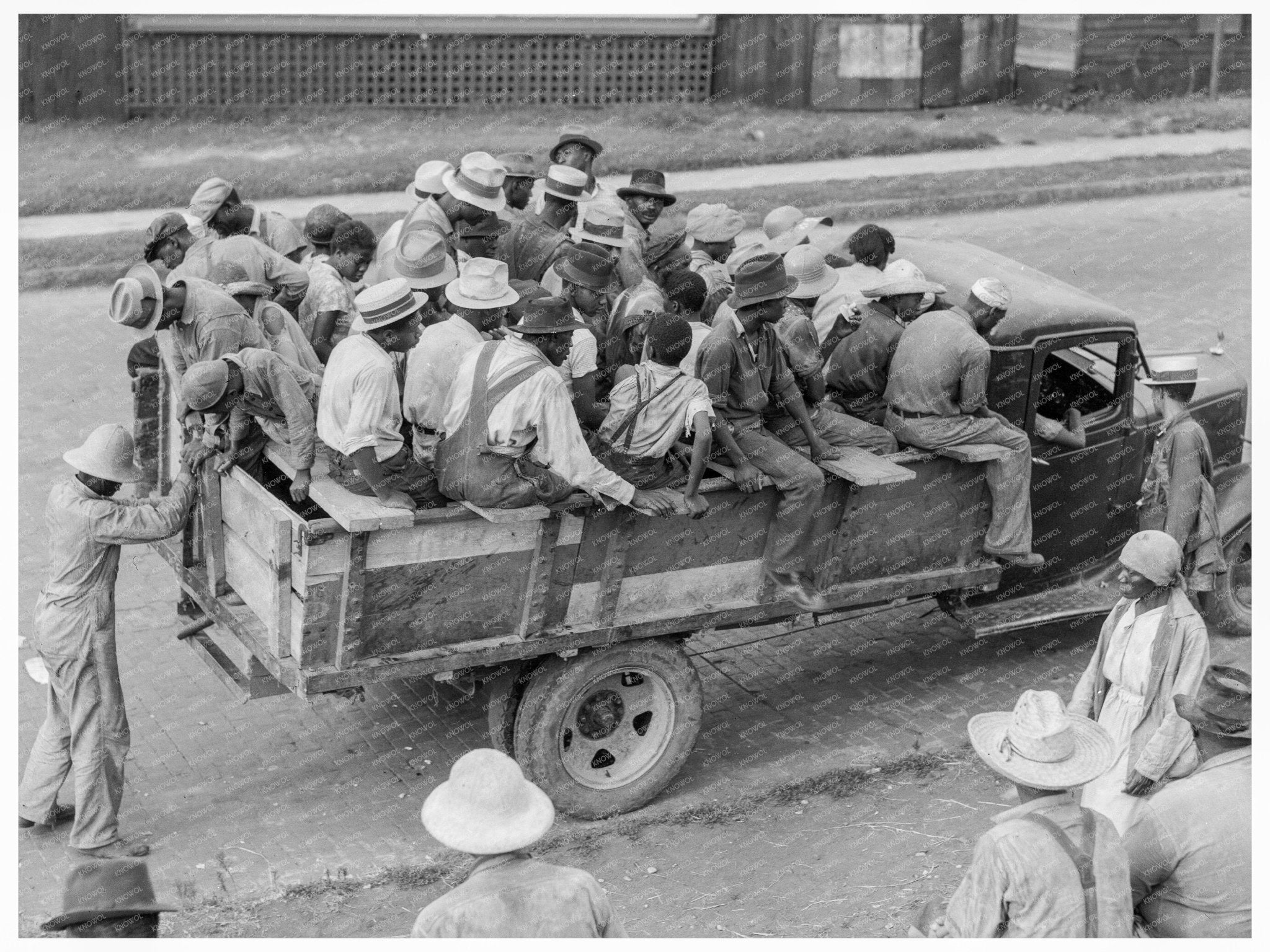 Cotton Workers Transported to Fields Memphis 1937 - Available at KNOWOL