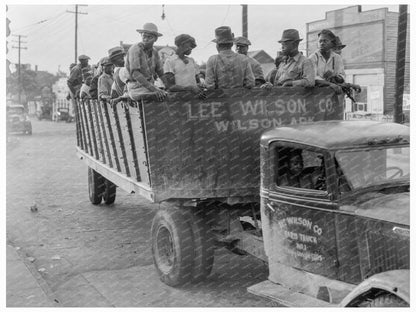 Cotton Workers Traveling to Wilson Plantation 1937 - Available at KNOWOL