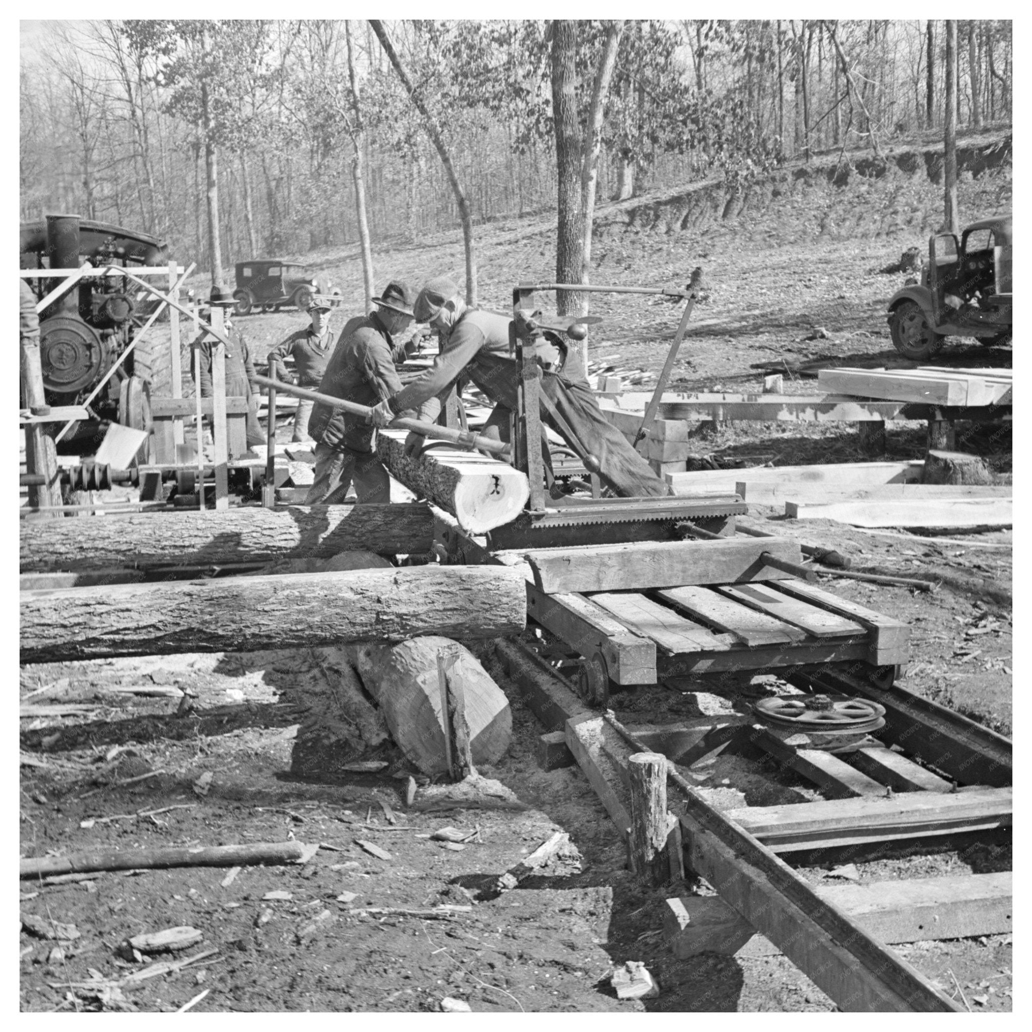 Country Sawmill Scene in Gallatin County 1937 - Available at KNOWOL