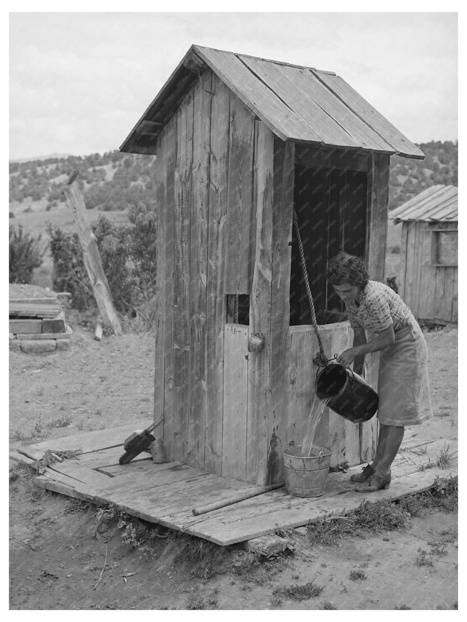 Covered Well in Chamisal Taos County New Mexico 1940 - Available at KNOWOL