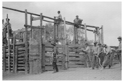 Cowboy at Rodeo Corral Quemado New Mexico 1940 - Available at KNOWOL