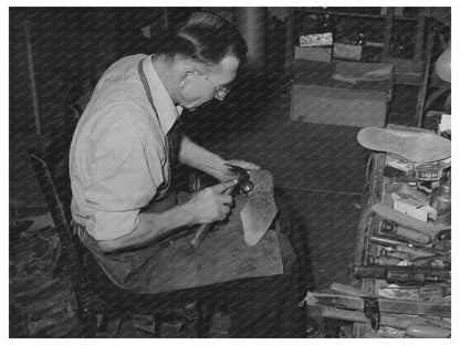 Cowboy Boot Sole Shaping in Alpine Texas May 1939 - Available at KNOWOL