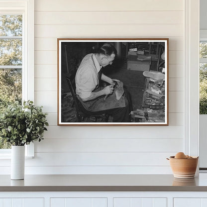 Cowboy Boot Sole Shaping in Alpine Texas May 1939 - Available at KNOWOL