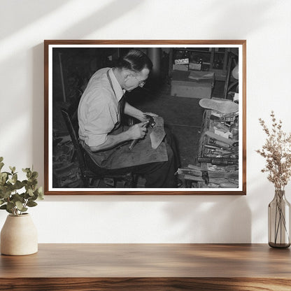 Cowboy Boot Sole Shaping in Alpine Texas May 1939 - Available at KNOWOL