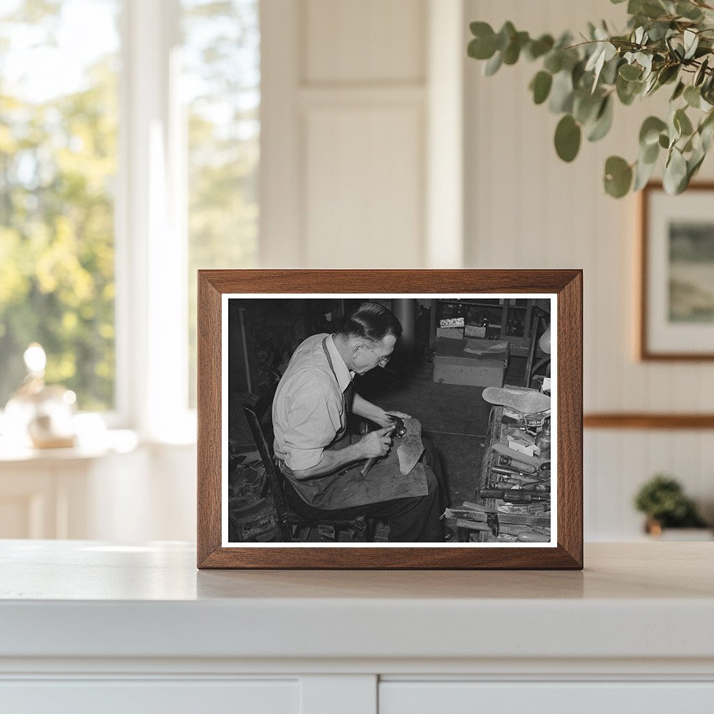 Cowboy Boot Sole Shaping in Alpine Texas May 1939 - Available at KNOWOL