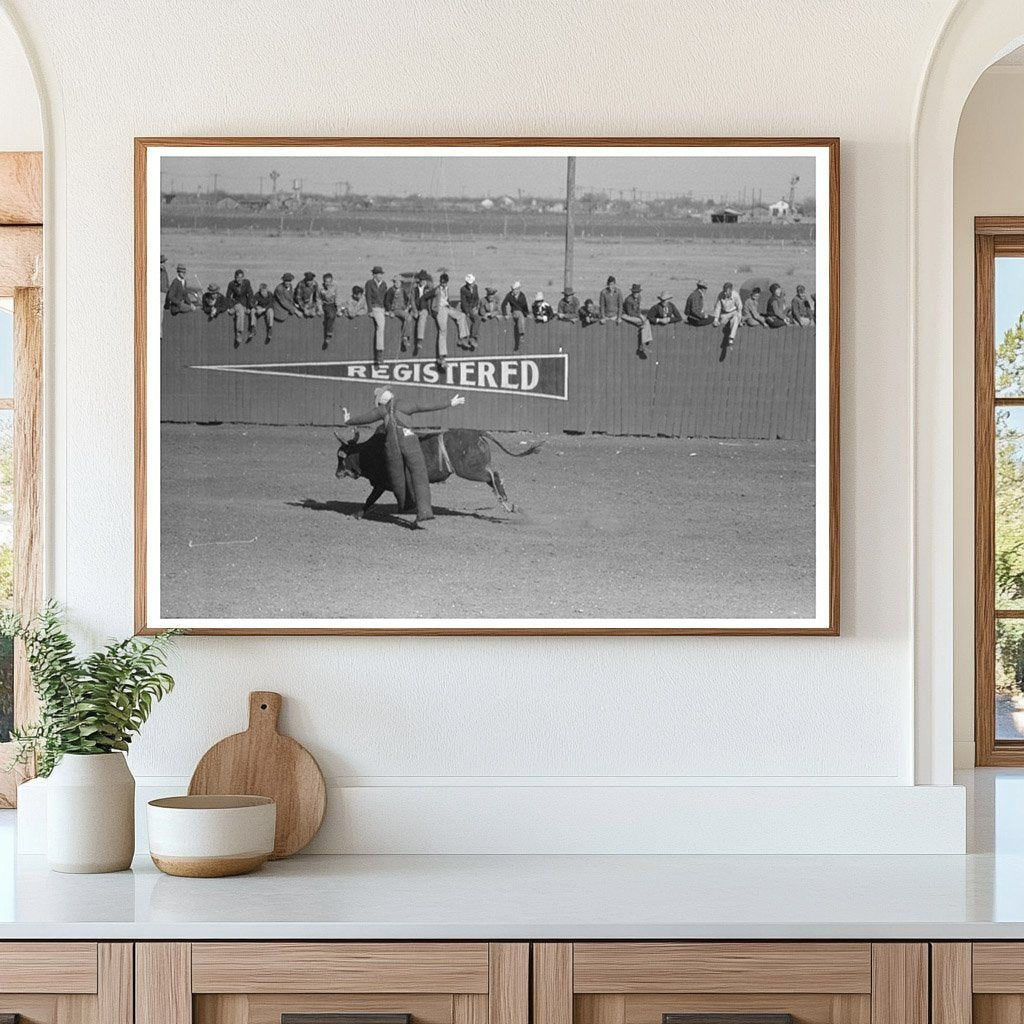 Cowboy Bucked Off Horse at San Angelo Rodeo 1940 - Available at KNOWOL