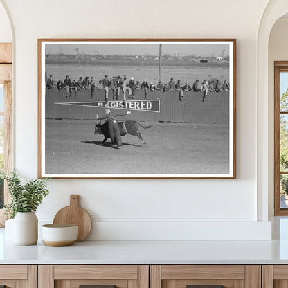Cowboy Bucked Off Horse at San Angelo Rodeo 1940 - Available at KNOWOL