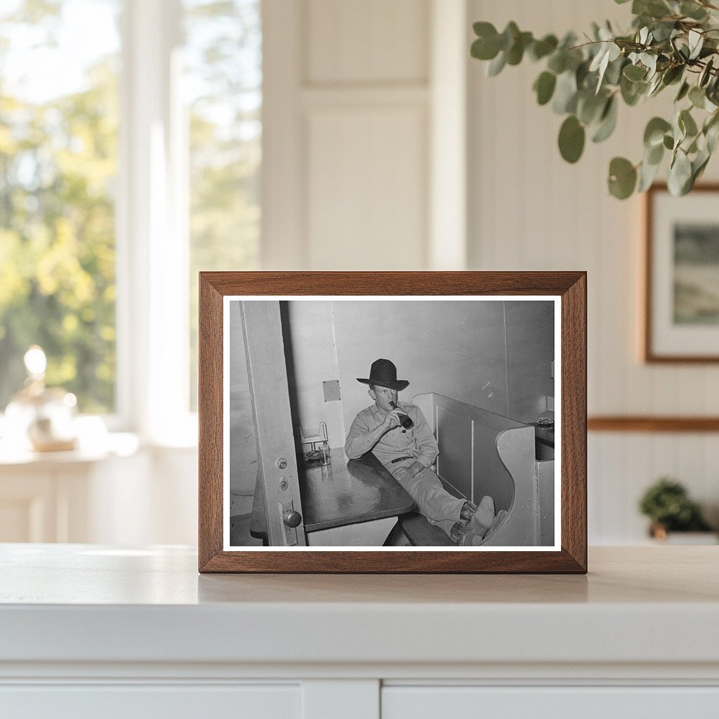 Cowboy in Beer Parlor Alpine Texas May 1939 - Available at KNOWOL