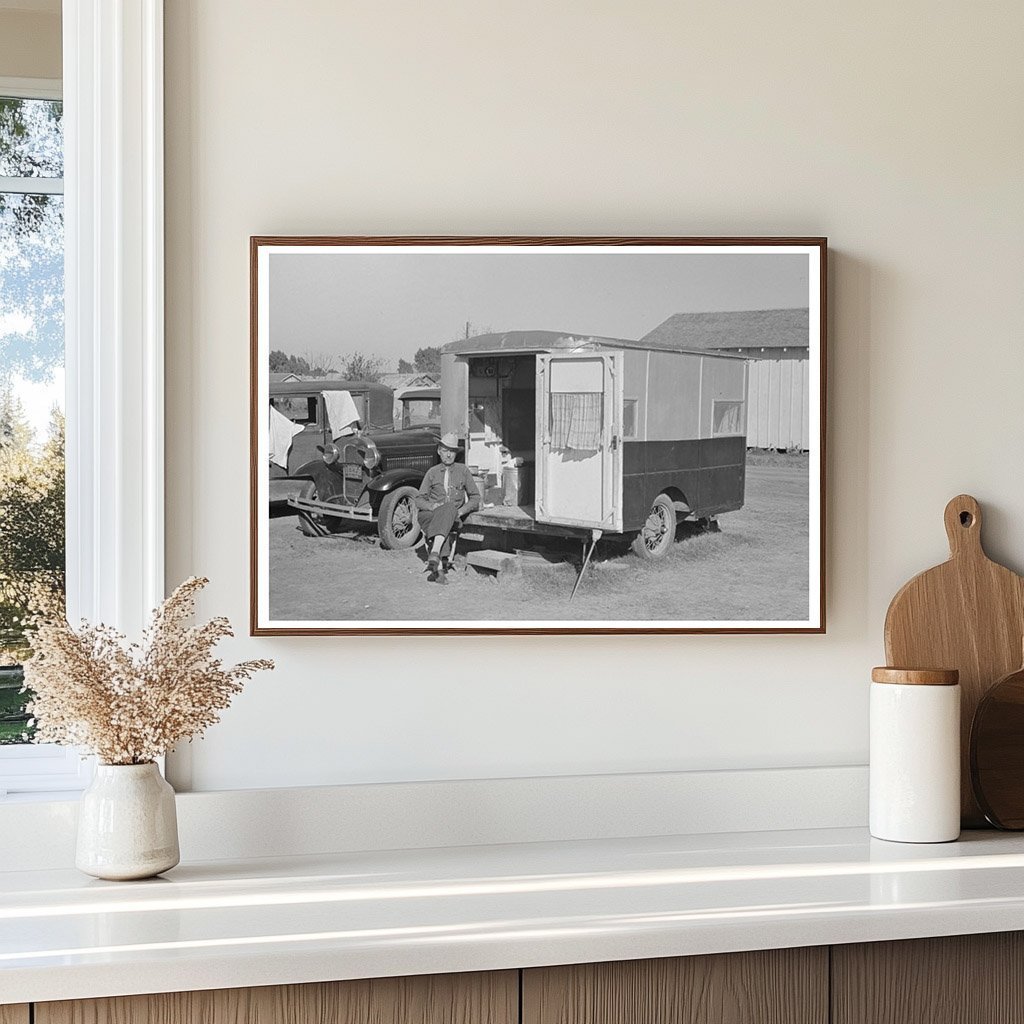 Cowboy in Trailer Home Weslaco Texas February 1939 - Available at KNOWOL