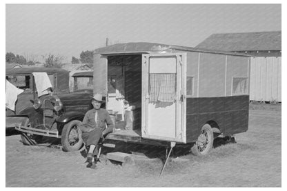 Cowboy in Trailer Home Weslaco Texas February 1939 - Available at KNOWOL