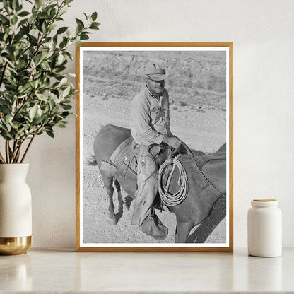 Cowboy on Horseback in Eagle Pass Texas March 1939 - Available at KNOWOL