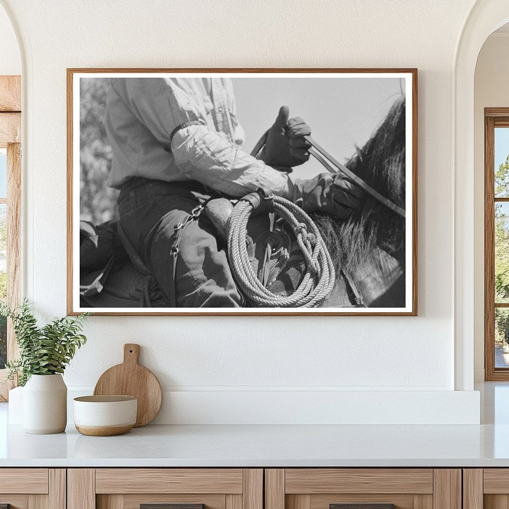 Cowboy on Horseback in Ola Idaho July 1942 - Available at KNOWOL