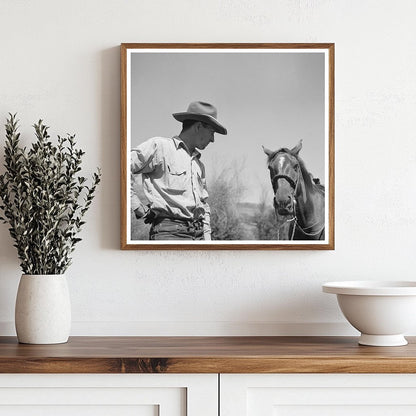 Cowboy Tending Beef Cattle in Ola Idaho 1942 - Available at KNOWOL