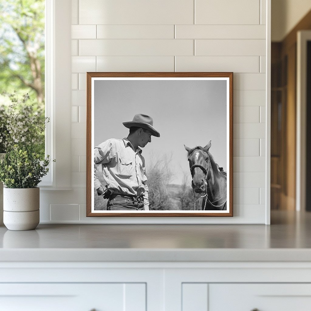 Cowboy Tending Beef Cattle in Ola Idaho 1942 - Available at KNOWOL