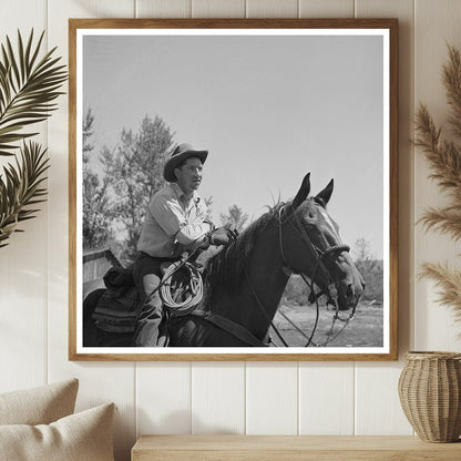 Cowboy Tending Beef Cattle in Ola Idaho July 1942 - Available at KNOWOL