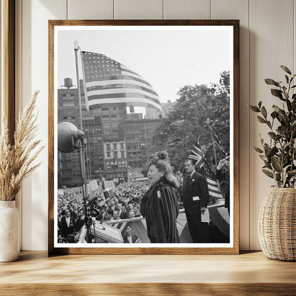 Crowd at Madison Square NYC D - Day June 6 1944 - Available at KNOWOL