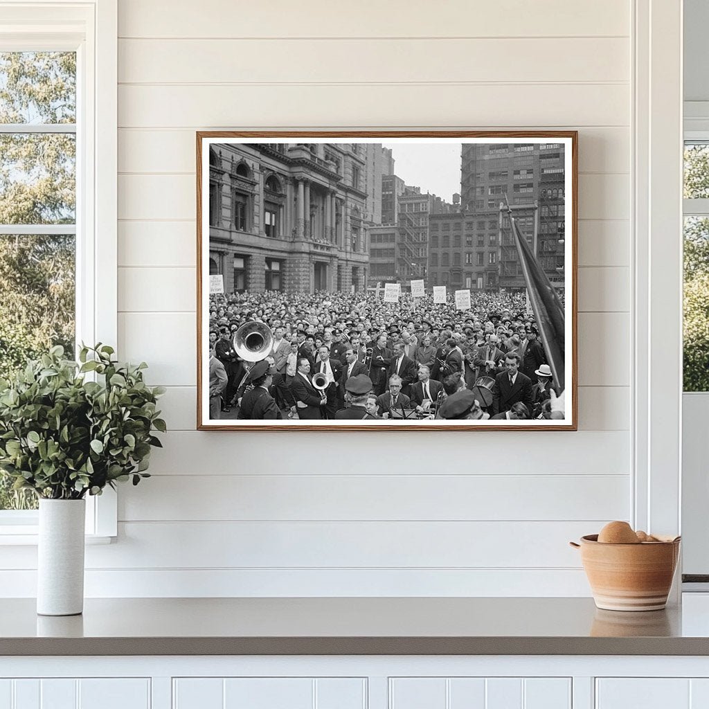 Crowd in Madison Square NYC on D - Day June 6 1944 - Available at KNOWOL