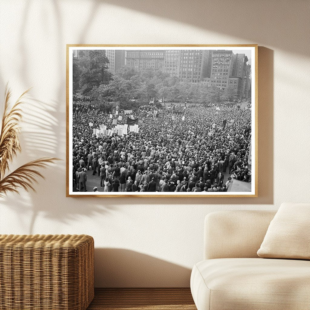 Crowd in Madison Square on D - Day June 6 1944 - Available at KNOWOL