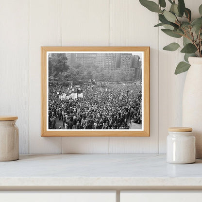 Crowd in Madison Square on D - Day June 6 1944 - Available at KNOWOL