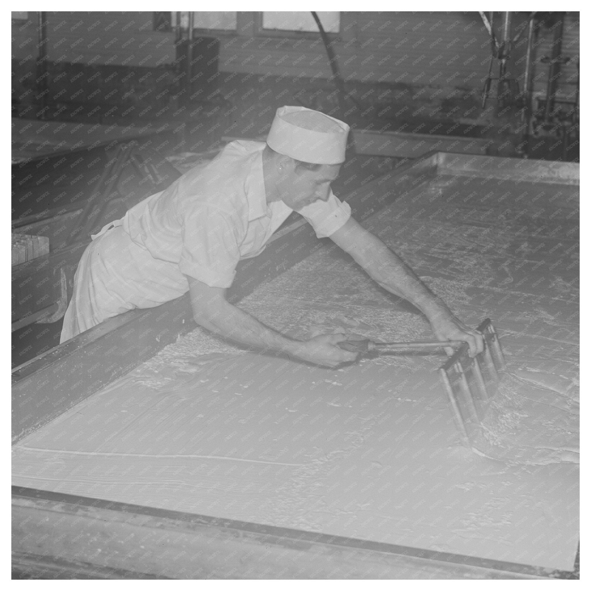 Curdling Milk Process at Tillamook Cheesemaking 1941 - Available at KNOWOL