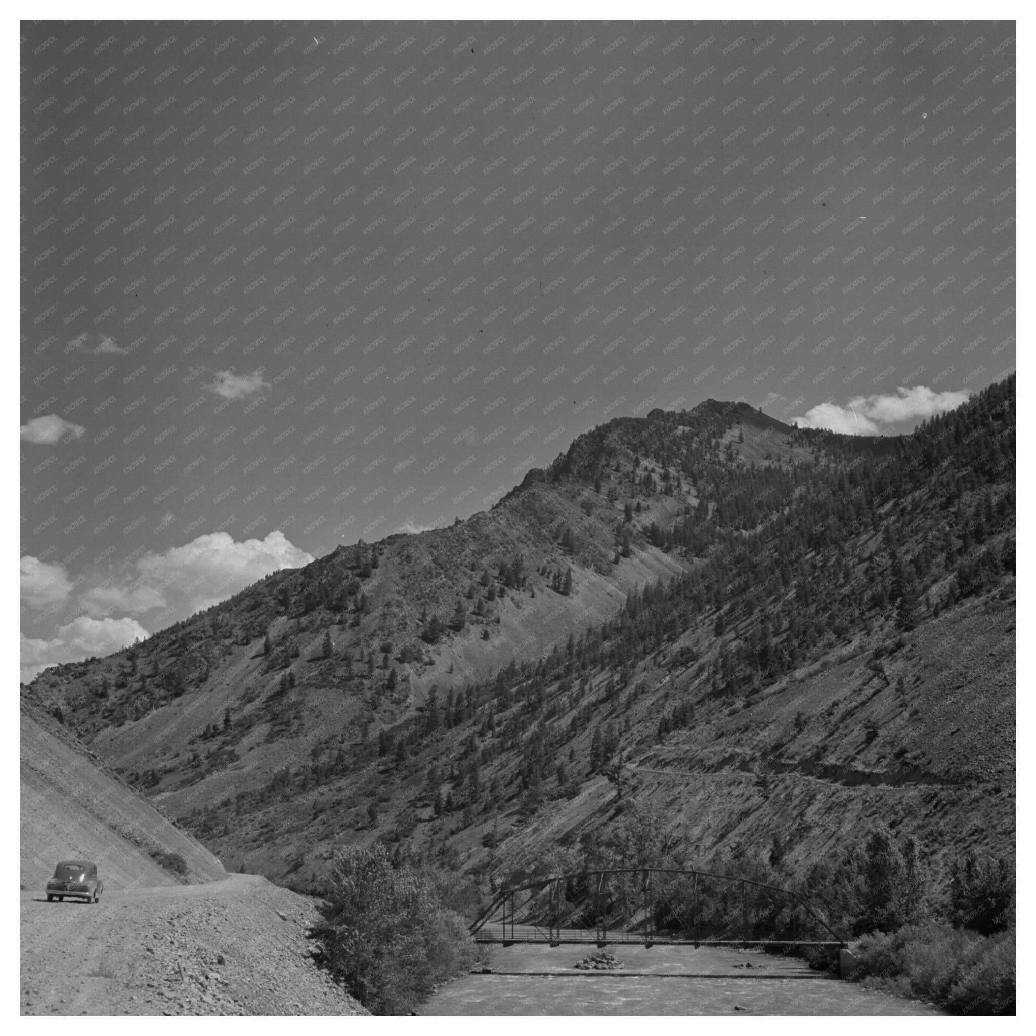 Custer County Idaho Road Above Salmon River August 1942 - Available at KNOWOL