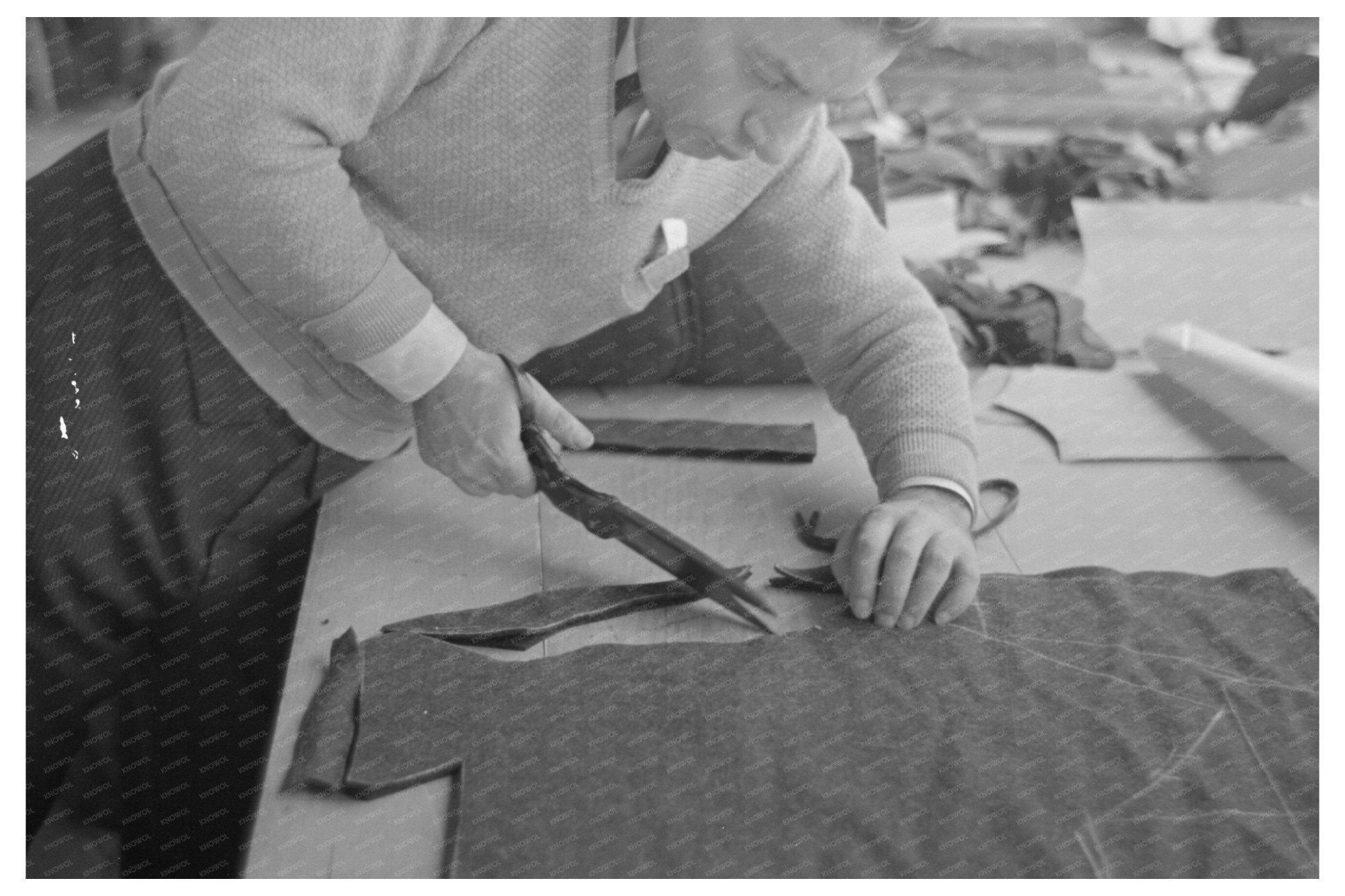 Cutting Cloth at Jersey Homesteads New Jersey 1936 - Available at KNOWOL