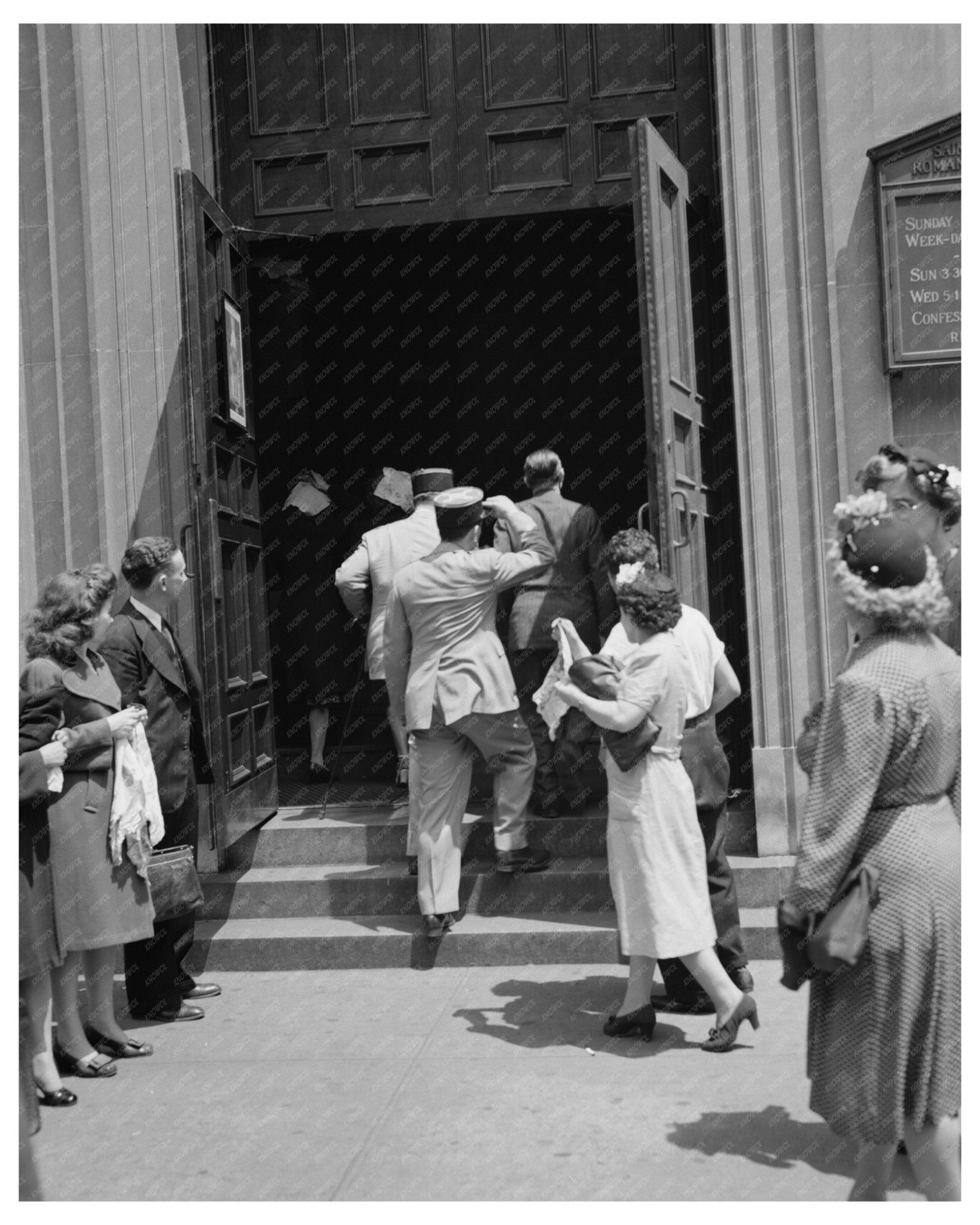 D - Day Noon Mass at Saint Vincent de Paul Church 1944 - Available at KNOWOL