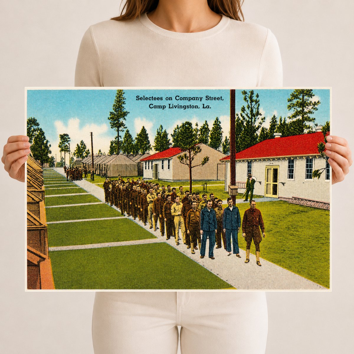 Pineville, LA: Selectees on Company Street, Camp Livingston
