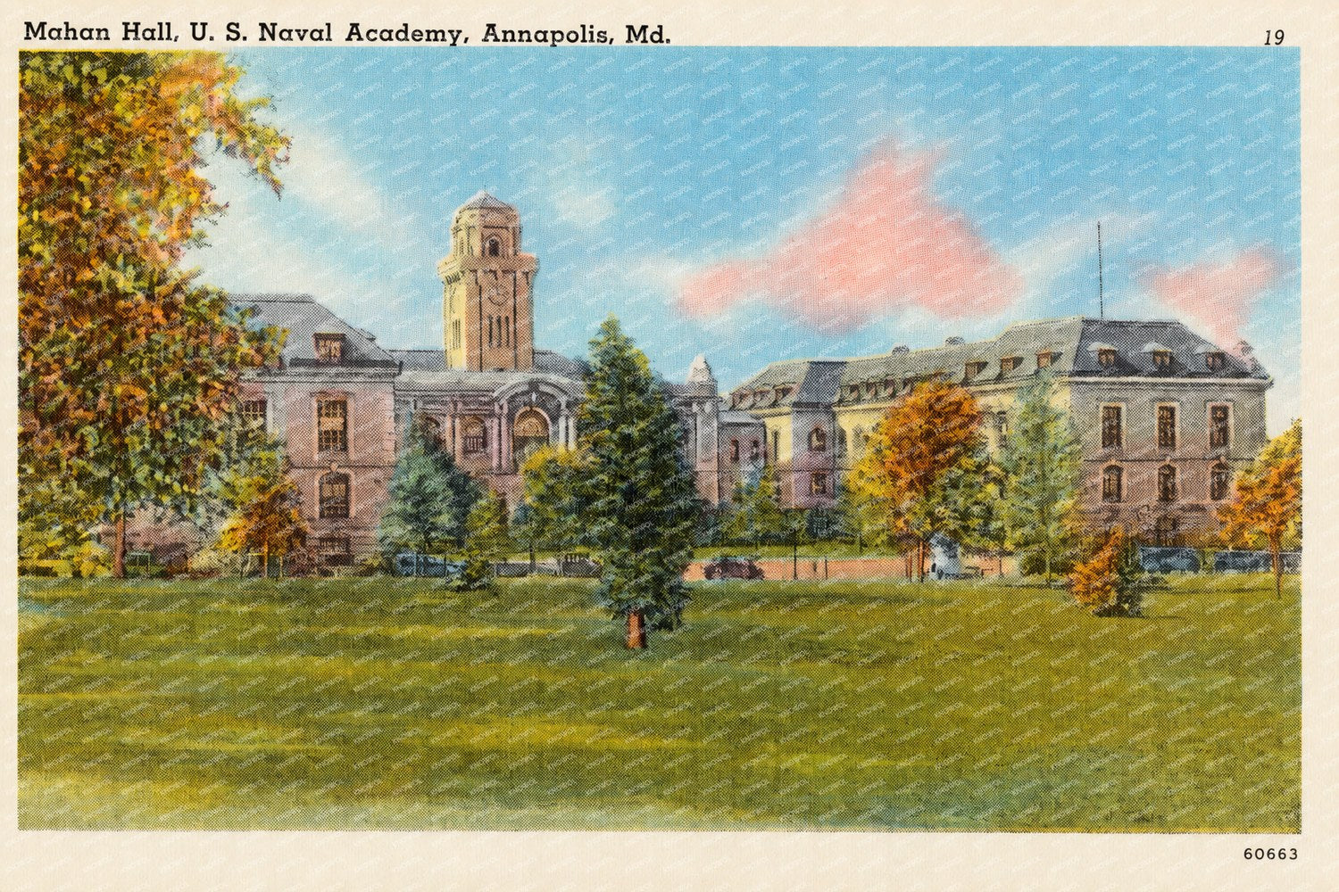 Mahan Hall, U. S. Naval Academy, Annapolis, MD — Vintage Maryland Postcard