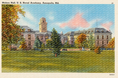 Mahan Hall, U. S. Naval Academy, Annapolis, MD — Vintage Maryland Postcard