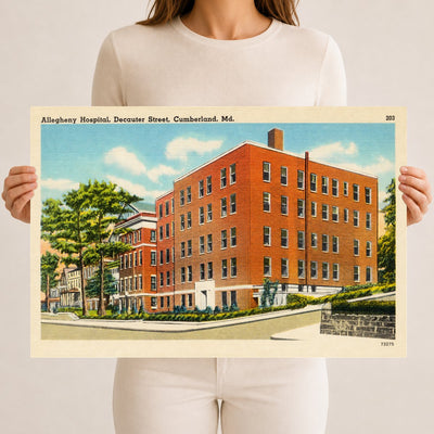 Allegheny Hospital, Decauter Street, Cumberland, MD — Vintage Maryland Postcard