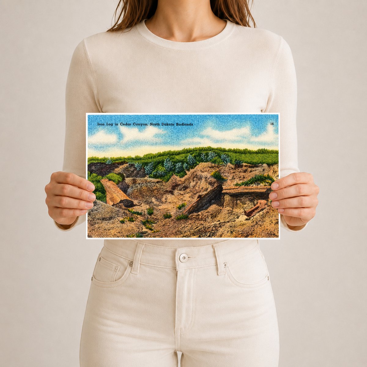 Cedar Canyon, ND: Iron log in Cedar Canyon, North Dakota Badlands