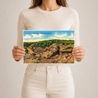 Cedar Canyon, ND: Iron log in Cedar Canyon, North Dakota Badlands
