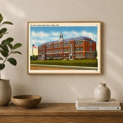 The new Elkton High School, Elkton, MD — Vintage Maryland Postcard