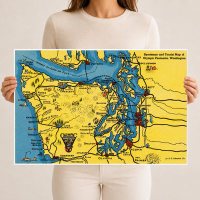 WA: Sportsman and tourist map of Olympic peninsula