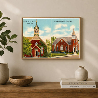 First Methodist Church, Laurel, MD — Vintage Maryland Postcard