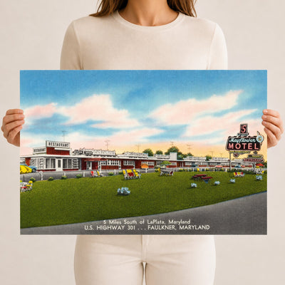 Mayflower Motel, 5 miles south of LaPlata, Maryland, U. S. Highway 301... Faulkner, Maryland — Vintage Maryland Postcard