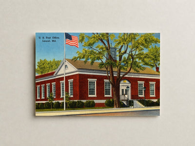 U. S. Post Office, Laurel, MD — Vintage Maryland Postcard